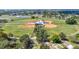 Aerial view of multiple baseball fields with well-maintained infields and green outfield, a perfect setting for baseball enthusiasts at 6209 Heritage Ln # 6209, Bradenton, FL 34209