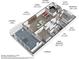 Detailed 3D floor plan highlighting the open-concept layout with a lanai and clearly defined room dimensions at 6209 Heritage Ln # 6209, Bradenton, FL 34209