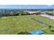Aerial view of a well-maintained soccer field, perfect for games and recreational use at 6209 Heritage Ln # 6209, Bradenton, FL 34209