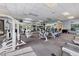 Well-equipped gym offers an array of exercise machines and mirrors for fitness enthusiasts at 7538 Camden Harbour Dr, Bradenton, FL 34212