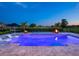 Luxury pool with lounge chairs, privacy landscaping, water feature, spa, and fire bowls at 17114 Verona Pl, Lakewood Ranch, FL 34202