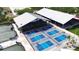 Aerial view of an outdoor pickleball court complex, beautifully designed and meticulously maintained at 2005 47Th Street W Ct, Bradenton, FL 34209