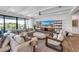 Contemporary living area with stylish furniture, a large TV, and ample natural light at 224 Chilson Ave, Anna Maria, FL 34216