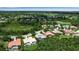 An aerial view of a residential neighborhood showcasing lush landscaping, mature trees, and beautiful homes at 3738 Eagle Hammock Dr, Sarasota, FL 34240