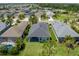 Aerial view of a gray house showing the yard and rooftops in a community at 4318 Deep Creek Ter, Parrish, FL 34219