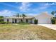 Charming home featuring a two-car garage, lush landscaping, and a welcoming front entrance at 519 Bayview Ave, Osprey, FL 34229