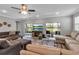 Spacious living room with sliding glass doors to outdoor patio and comfortable seating arrangement at 8346 Abalone Loop, Parrish, FL 34219