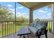 Comfortable screened balcony with seating area overlooking greenery at 9630 Club South Cir # 6201, Sarasota, FL 34238