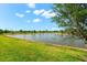 Scenic view of a serene pond surrounded by lush greenery and trees on a sunny day at 12501 Cinqueterre Dr, Venice, FL 34293