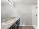 Bathroom features double sink vanity, large mirror and shower at 14914 Flowing Gold Dr, Bradenton, FL 34212