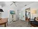 Bright office with shiplap walls connects to the kitchen in this home at 1907 4Th W St, Palmetto, FL 34221