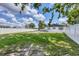 Large fenced backyard with ample green space, ideal for recreation and outdoor activities at 322 Linden Dr, Ellenton, FL 34222