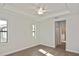 Bedroom features trey ceilings, wood floors, and multiple windows at 3812 Wenona Dr, North Port, FL 34288