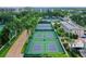 Well-maintained tennis and pickleball courts surrounded by lush landscaping at 5920 Midnight Pass Rd # 406, Sarasota, FL 34242