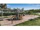 Community playground with slides, swings and climbing features with a view at 80 Liles St, Terra Ceia, FL 34250