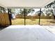 A covered patio offers view of the fenced yard, a perfect spot to relax outdoors with shade at 1142 Newhope Rd, Spring Hill, FL 34606