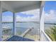 Balcony showcasing a waterfront view with docks and a clear view of the horizon at 201 Bay N Dr, Bradenton Beach, FL 34217