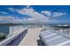 Rooftop deck with water views, featuring white railings and a gray wood floor, perfect for outdoor entertaining at 201 Bay N Dr, Bradenton Beach, FL 34217