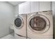 Well-equipped laundry room with a modern washer and dryer, cabinets, and a convenient laundry sink at 3572 Ferndell, Sarasota, FL 34235