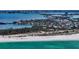 Aerial view of waterfront property with private beach access and a charming neighborhood at 360 N Washington Dr, Sarasota, FL 34236
