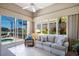 Inviting living room with a view of the screened lanai and pool area, plus lots of natural light at 8715 52Nd E Ave, Bradenton, FL 34211