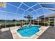Screened pool with brick patio offers relaxing outdoor living with views of lush landscaping and a golf course at 8715 52Nd E Ave, Bradenton, FL 34211