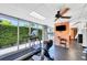 Bright gym with fitness equipment and views of the pool and lush landscaping at 1000 Riverside Dr # B501, Palmetto, FL 34221