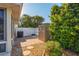 Well-maintained backyard with brick pavers, a shed, providing storage and a functional outdoor space at 1016 91St Nw St, Bradenton, FL 34209