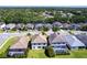 Aerial view of a neighborhood with lush landscaping and various backyard pools and lanais at 11510 Sweetgrass Dr, Bradenton, FL 34212