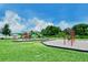 Community playground featuring swings and slides in a safe and enjoyable environment for children at 1907 Woodleaf Hammock Ct, Bradenton, FL 34211