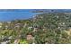 Aerial neighborhood view with mature trees, lush landscaping, and close proximity to the bay at 209 29Th Nw St, Bradenton, FL 34205