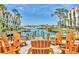 Cozy waterfront seating area offers serene views of the marina and surrounding community at 210 Santa Maria St # 244, Venice, FL 34285