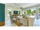 Bright and airy living room with a ceiling fan, comfortable sofas, and windows offering lovely views at 221 Grant Dr, Sarasota, FL 34236