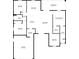 Floor plan layout of the house provides dimensions and locations of bedrooms, kitchen, bathrooms, and living spaces at 2231 Hagoplan Ln, North Port, FL 34288