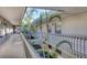 Exterior hallway features open-air design with beautiful landscaping and natural light at 3350 S Osprey Ave # 211A, Sarasota, FL 34239