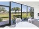 An enclosed lanai with views of the golf course, providing a private spot to enjoy Florida's natural beauty at 3500 El Conquistador Pkwy # 117, Bradenton, FL 34210