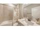 Bathroom features a sink with modern fixtures, updated cabinets, and a shower/tub combo at 3803 Savanna Palms Ct, Bradenton, FL 34211