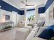 Comfortable living room with white furnishings, wainscoting, and a large window at 6802 68Th E Ave, Bradenton, FL 34203