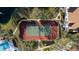 High-angle view of the private community tennis court for residents' enjoyment at 850 S Tamiami Trl # 704, Sarasota, FL 34236