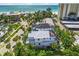 Beautiful aerial view of the home's proximity to the beach and neighborhood at 89 Avenida Messina, Sarasota, FL 34242