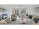 Cozy living room with comfortable seating and scenic views of the enclosed balcony and waterfront at 1250 N Portofino Dr # 304, Sarasota, FL 34242