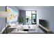 Bright living room featuring modern furnishings, sleek design, and a large window at 2170 Robinhood St # C1-409, Sarasota, FL 34231