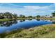 Beautiful pond reflecting the sky and surrounding homes in a tranquil community setting at 3835 Alamanda Dr, Sarasota, FL 34238