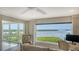 Living room offers breathtaking waterfront views through expansive windows at 4500 Gulf Of Mexico Dr # Ph4, Longboat Key, FL 34228