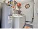 Functional laundry room featuring a washer, dryer, and water heater, offering convenience and efficiency at 4722 Oak Hill Ln # 44, Sarasota, FL 34232