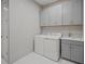 Well-equipped laundry room with washer, dryer, sink, and ample cabinet space at 4726 Zeno Ct, Bradenton, FL 34211