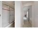 Bright bathroom featuring a large shower with glass enclosure at 5340 Dominica Cir, Sarasota, FL 34233