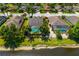 Aerial view of homes with screened in pools and a nearby lake at 7209 35Th E St, Sarasota, FL 34243