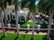 Aerial shot showcasing the home, pool, and spacious backyard surrounded by lush landscaping and palm trees at 76 S Washington Dr, Sarasota, FL 34236