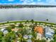 Scenic aerial view of waterfront homes featuring lush landscaping and breathtaking views of the surrounding waterway at 829 Bayshore Blvd, Tampa, FL 33606